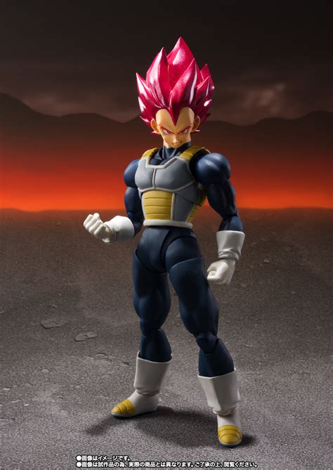 Figura de Vegeta Super Saiyan God en pose de batalla
