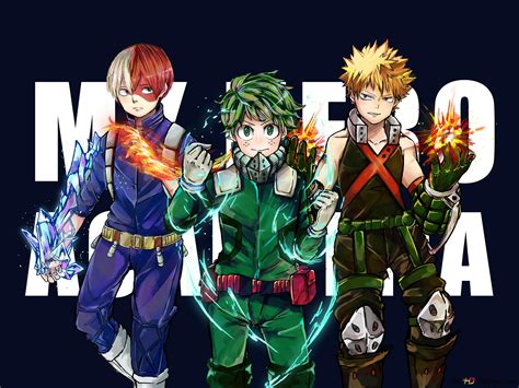 Shoto Todoroki y Izuku Midoriya durante su combate