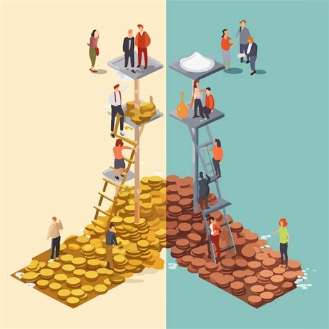 Ilustración que muestra el contraste entre los ricos y los pobres en el mundo de Gachiakuta