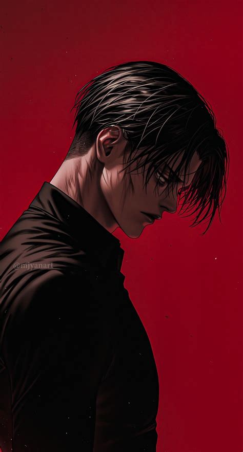 Ilustración de Levi Ackerman en estilo anime