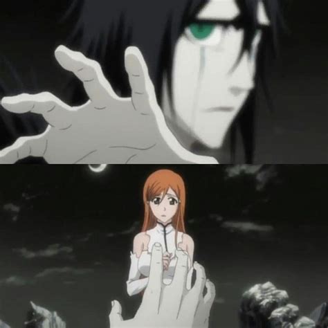 Ulquiorra extendiendo su mano a Orihime