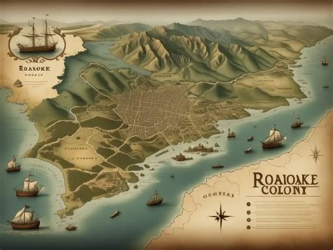 Mapa de la colonia de Roanoke