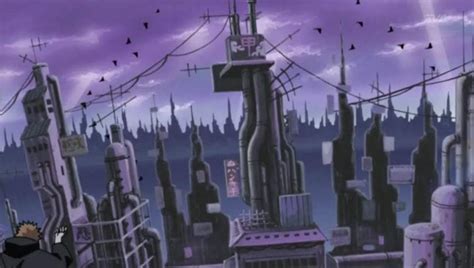 Amegakure bajo la lluvia