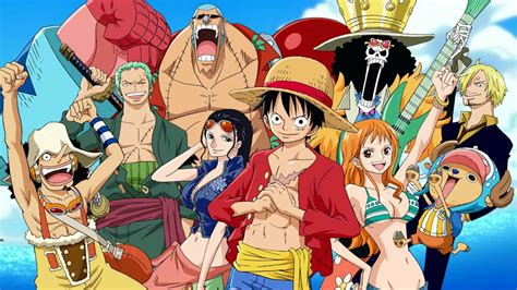 Logo de One Piece y personajes principales