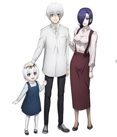 Ilustración de Ichika Kaneki con sus padres Ken Kaneki y Touka Kirishima