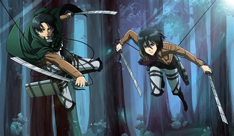 Figuras de Eren Yeager, Mikasa Ackerman y Levi Ackerman de Shingeki no Kyojin