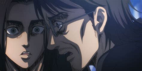 Eren Jaeger recibiendo los recuerdos de Grisha Jaeger