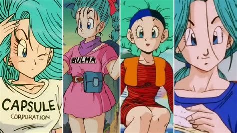 Ilustración de Bulma a lo largo de las diferentes sagas de Dragon Ball