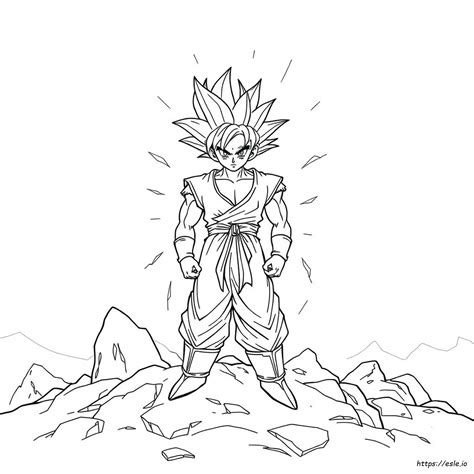Goku en Super Saiyajin para colorear