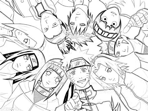 Dibujo de Naruto y sus amigos