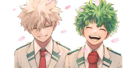 Ilustración de Katsuki Bakugo con Deku de niños