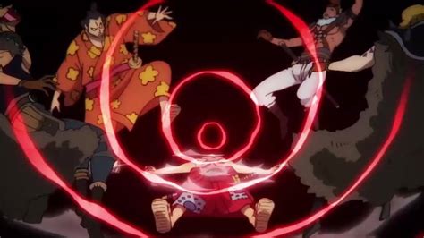 Kaido cayendo tras ser derrotado por Luffy