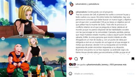 Krilin interponiéndose entre Célula y la Androide 18