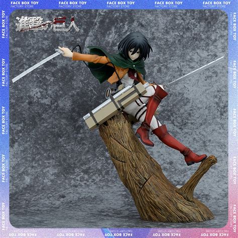 Comparativa de tamaño de la figura de Mikasa con otros personajes de Attack on Titan