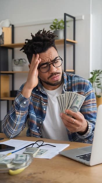 Estudiante universitario preocupado por dinero