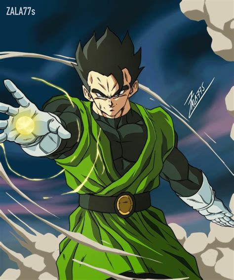 Gohan adulto entrenando a Trunks