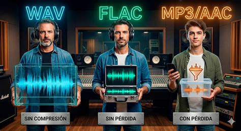 Infografía comparativa de formatos de audio MP3 y M4R