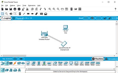 Captura de pantalla de Cisco Packet Tracer mostrando una configuración de enlace troncal
