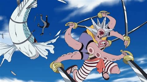 Ilustración de Hatchan usando su estilo de seis espadas