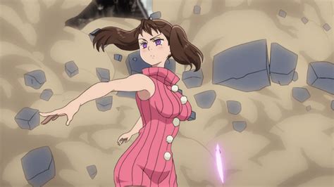 Diane de Nanatsu no Taizai usando sus poderes de metal