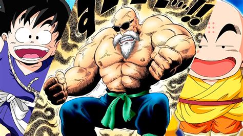 Collage de escenas famosas de Mutenroshi en Dragon Ball