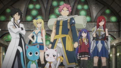 Equipo de Fairy Tail preparándose para la misión