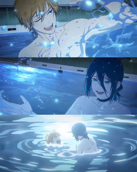 Escena de la piscina entre Denji y Reze