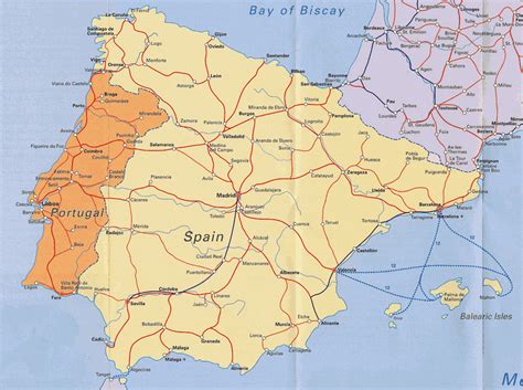 Mapa de zonas de envío en España y Portugal