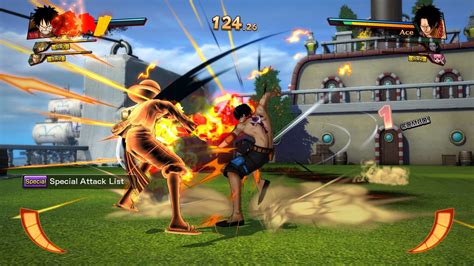 Captura de pantalla de un combate en One Piece: Burning Blood
