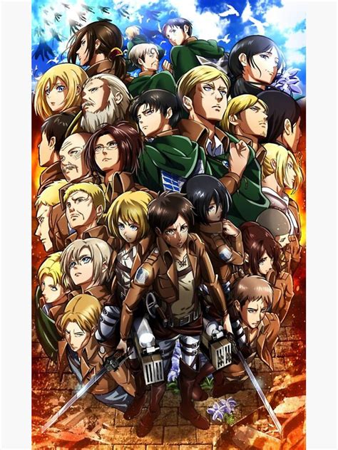 Collage de personajes de Attack on Titan
