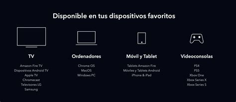 Iconos de dispositivos compatibles con Disney+