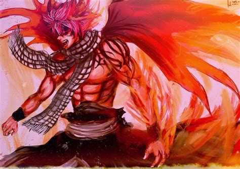 Etherious (Natsu) enfrentándose a Erza