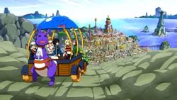 Miembros de Fairy Tail viajando en tren