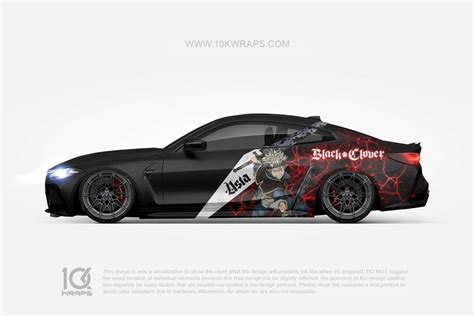 Ejemplo de un coche con una rotulación itasha detallada y vibrante.
