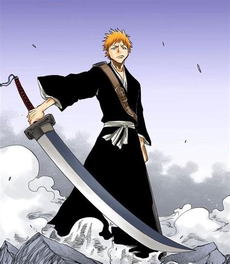 Ilustración de Ichigo Kurosaki con su Zanpakuto