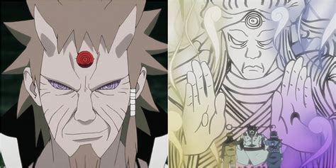 Hagoromo Otsutsuki hablando con Naruto Uzumaki en su subconsciente