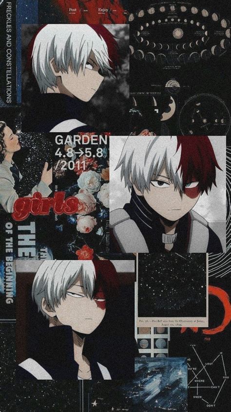 Montaje de diferentes fondos de pantalla de Todoroki Negro
