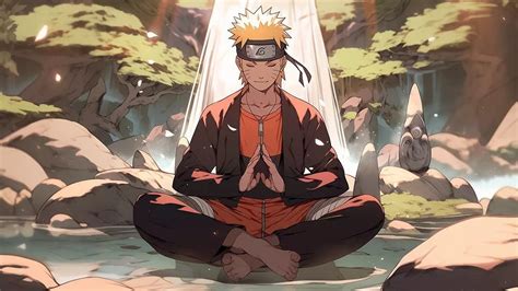 Naruto meditando en Kirigakure