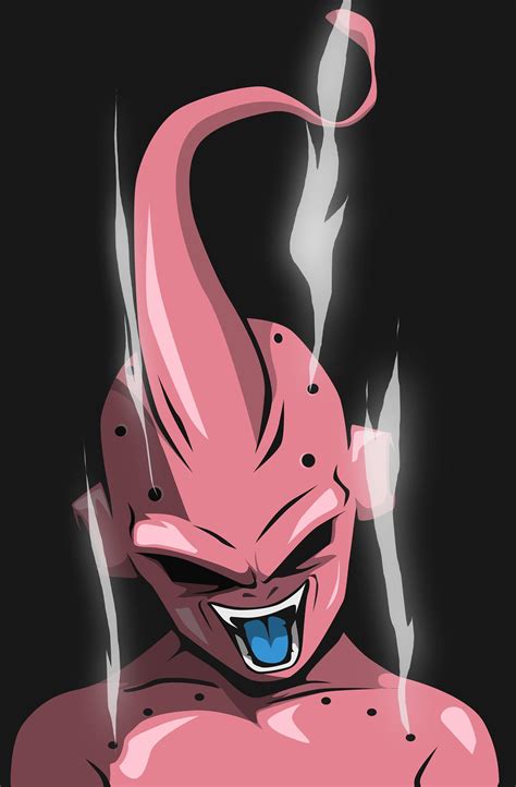 Detalles de la cabeza de Majin Buu con pintura y ojos