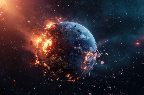 Imagen de la Tierra siendo destruida por Kid Buu