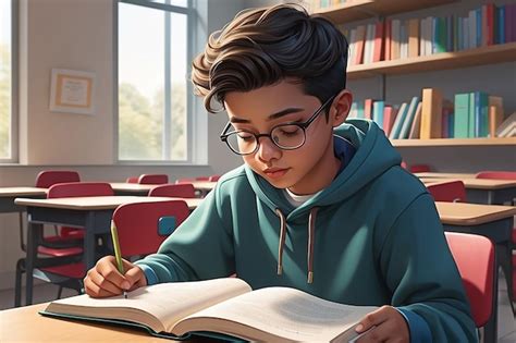 Estudiante Kaneki leyendo un libro