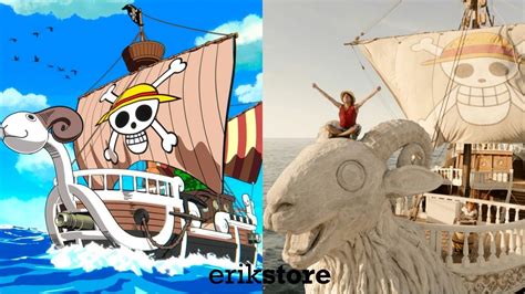 Ilustración del Going Merry navegando con los Sombreros de Paja