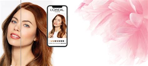 Captura de pantalla del simulador de color de pelo de L'Oréal Paris