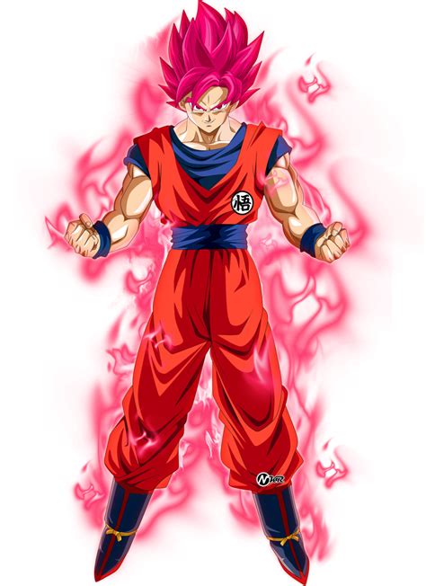 Ilustración del Super Saiyan Rojo con aura roja densa