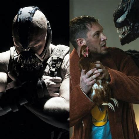 Comparativa de Tom Hardy como Bane y Eddie Brock