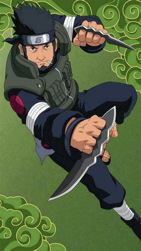 Ilustración de Asuma Sarutobi en batalla