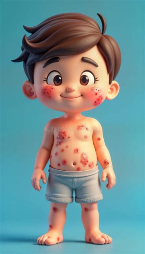 Niño con erupción cutánea típica de la enfermedad de Kawasaki