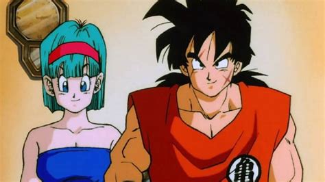 Bulma y Yamcha escapando del castillo de Pilaf