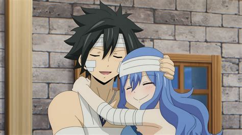 Ilustración de Juvia y Gray sintiendo dolor simultáneamente
