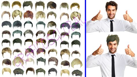 Ilustración de diferentes estilos de pelucas para hombre